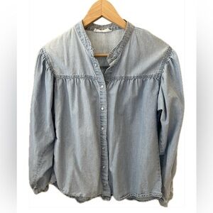 MANGO chambray western-inspired button up